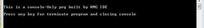 Console only prg built by IDE