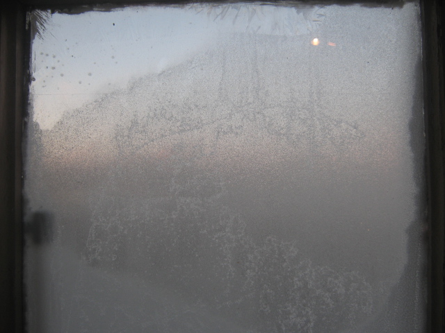 Frozen window into my room (it's -35C outside!)
