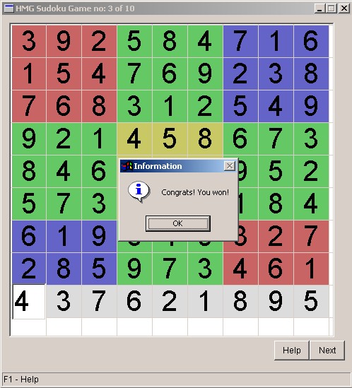 Sudoku screenshot