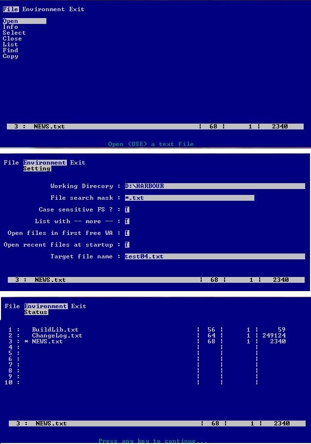 TFP tests screen shoots